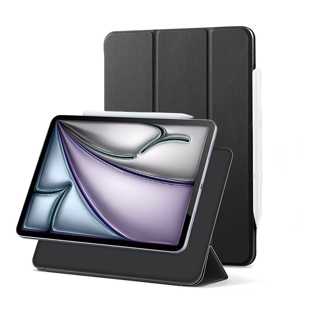Etui à fixation magnétique pour iPad Air 6 (m2) Et iPad Air 7 (m3) 13" noir, EVETANE