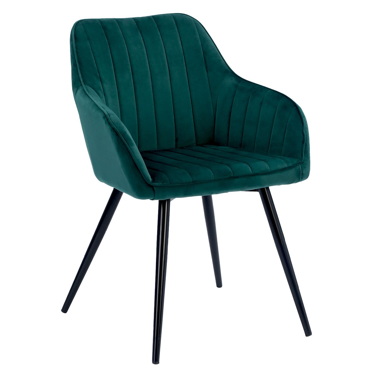 Chaise en velours, BERTILLE vert, noir, HAPPY GARDEN