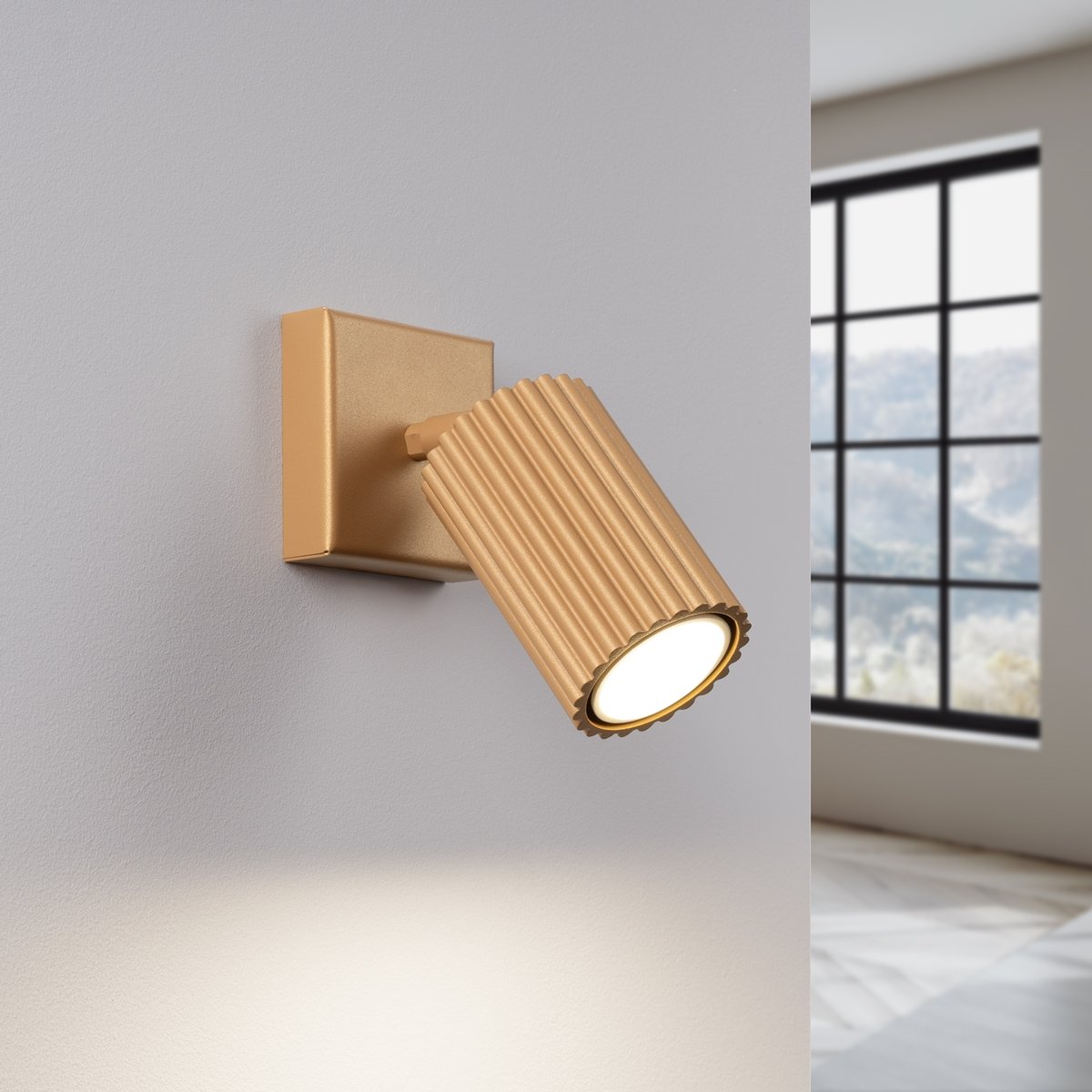 Applique Aluminium Doré GU10 1 Karbon jaune, EDEN