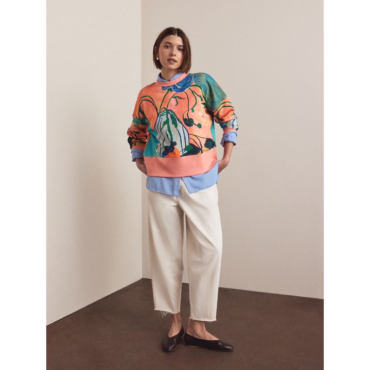 Sweat imprimé elizabeth power sous licence rose, NEXT