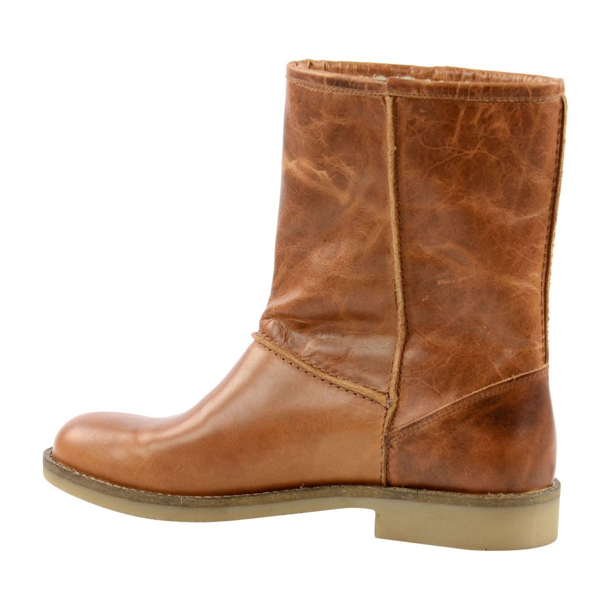 Bottes courtes en cuir cognac, SACHA