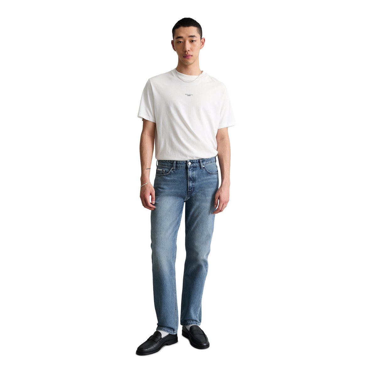 Jeans modèle Sverre droit en pur coton bio bleu clair, MARC O’POLO DENIM