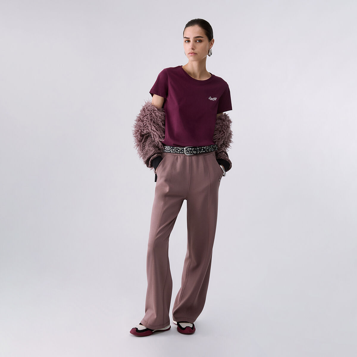 T-shirt avec logo aubergine, LIU JO