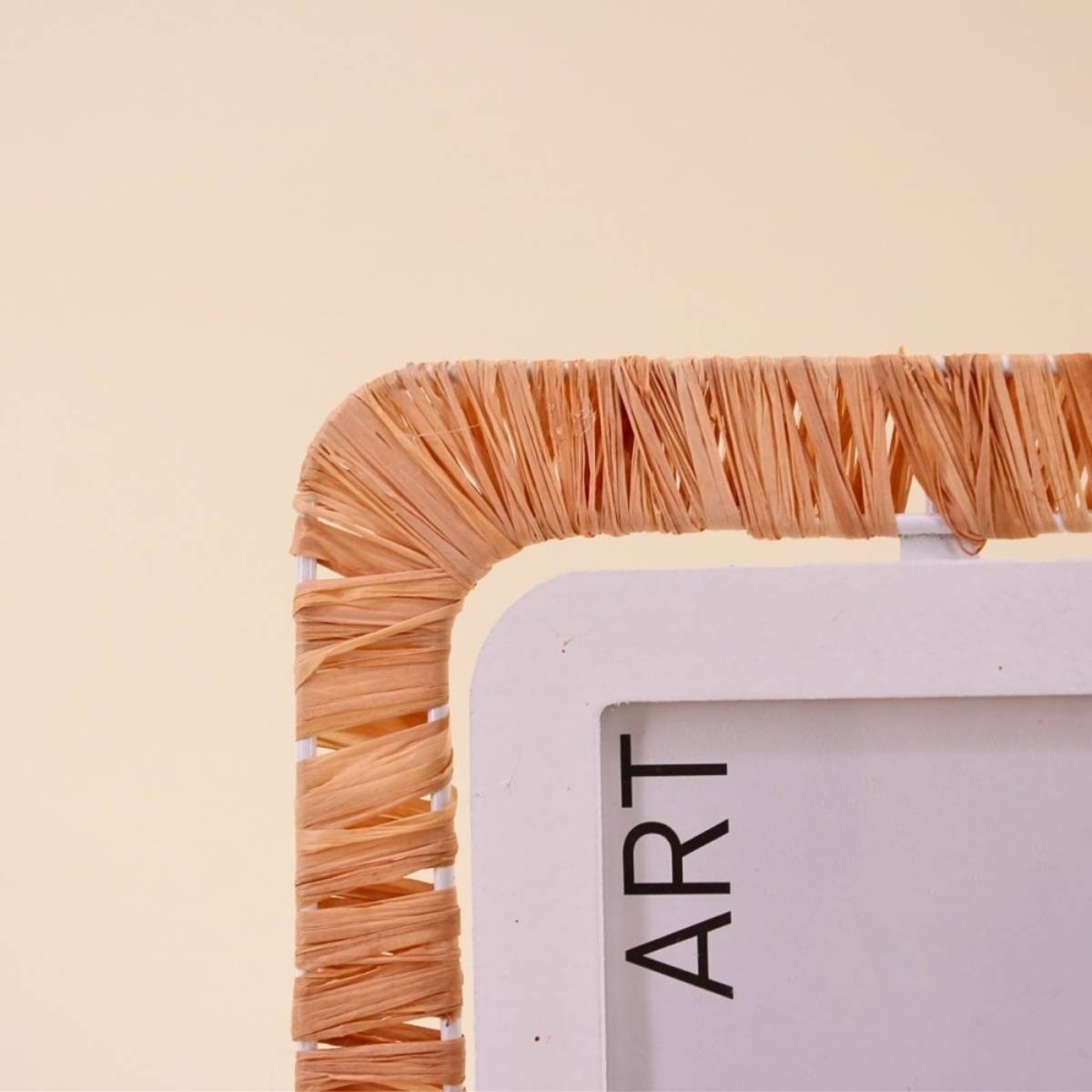 Cadre photo en raphia tissé 18x23cm beige, ORNAMI