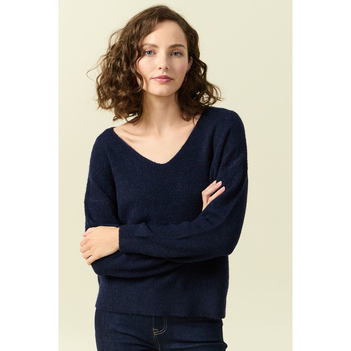 Pull manches longues bleu marine, BONOBO