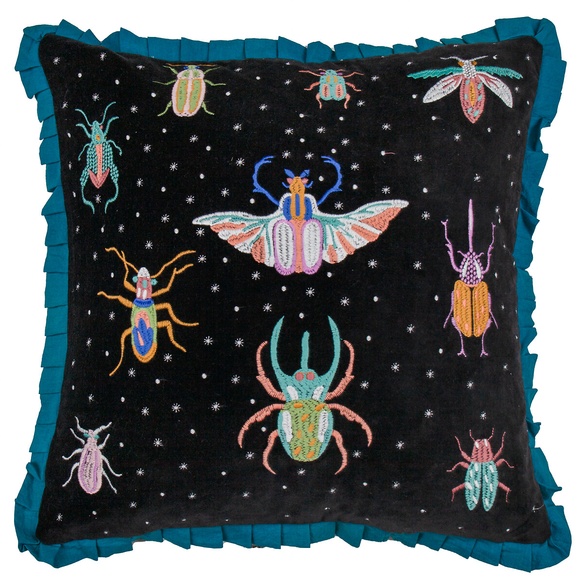 Darklings Beetle Filled Cushion 50x50cm teal, WYLDER NATURE