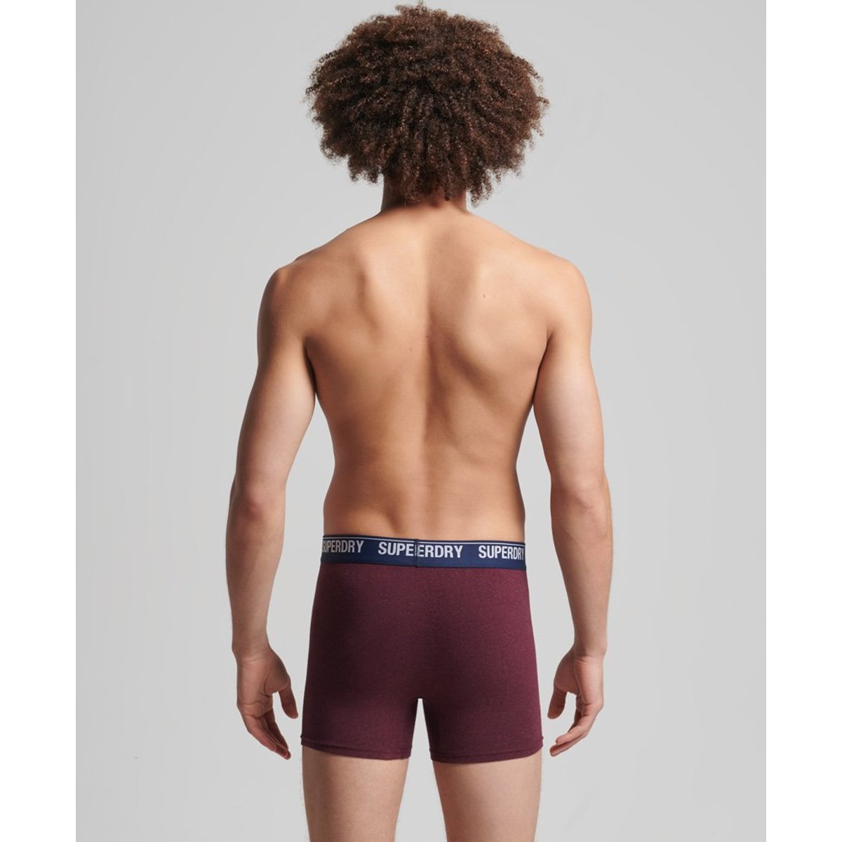 Lot de deux caleçons en coton biologique bordeaux/rouge, SUPERDRY