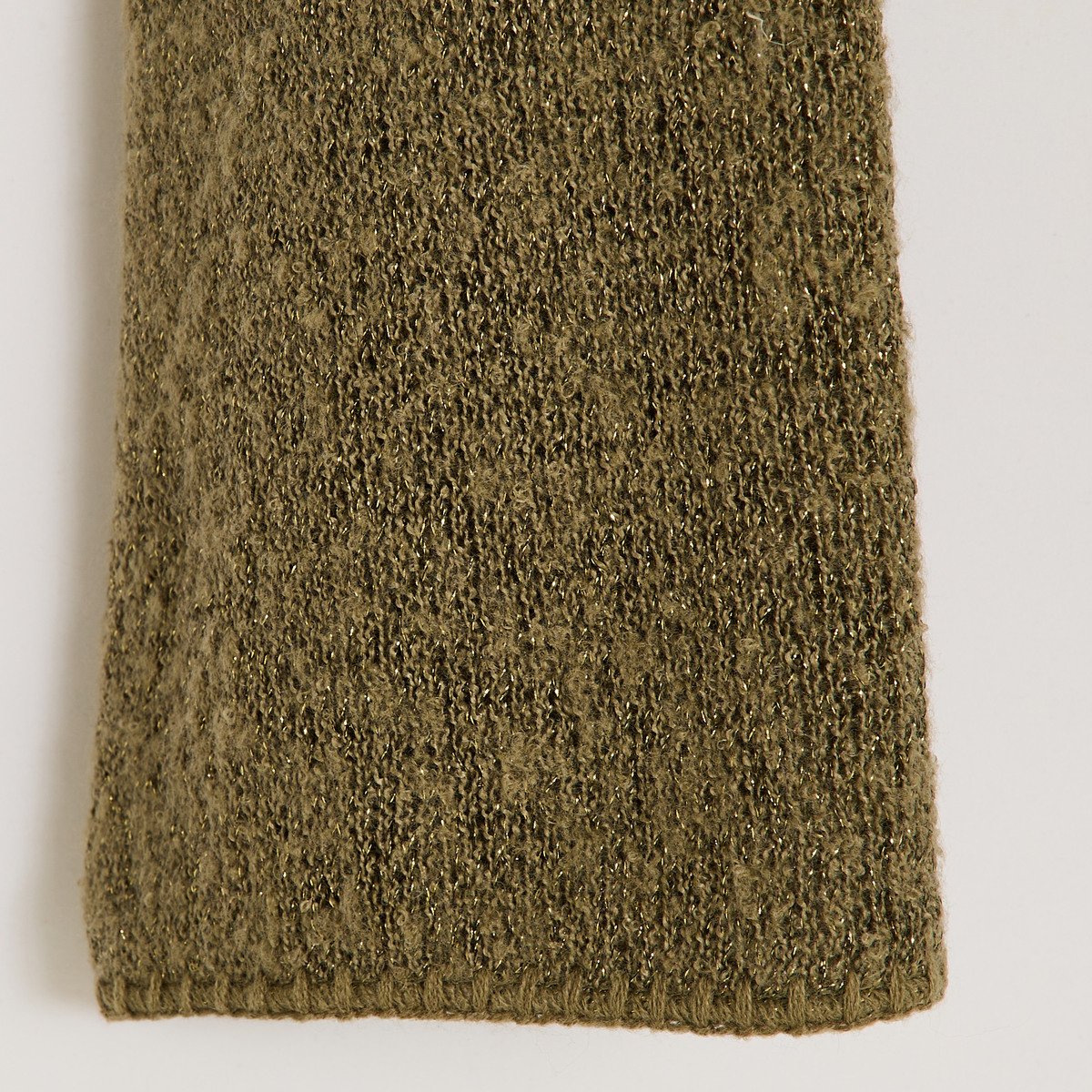 Écharpe fluffy unie vert kaki, GRAIN DE MALICE