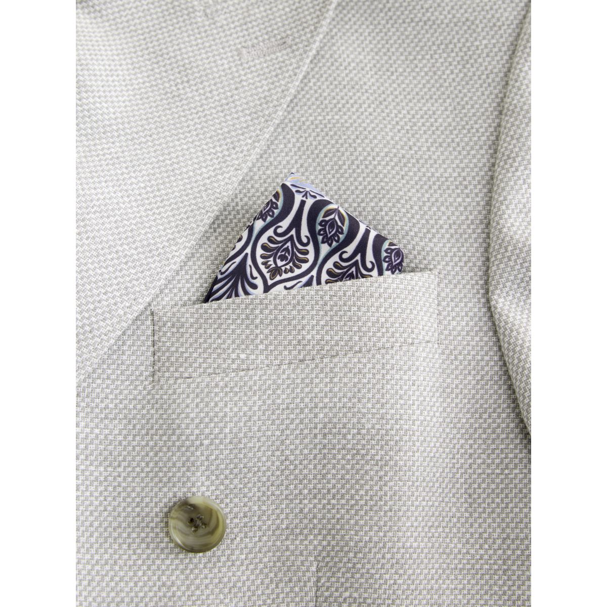Blazer croisé en lin mélangé texturé gris clair, NEXT