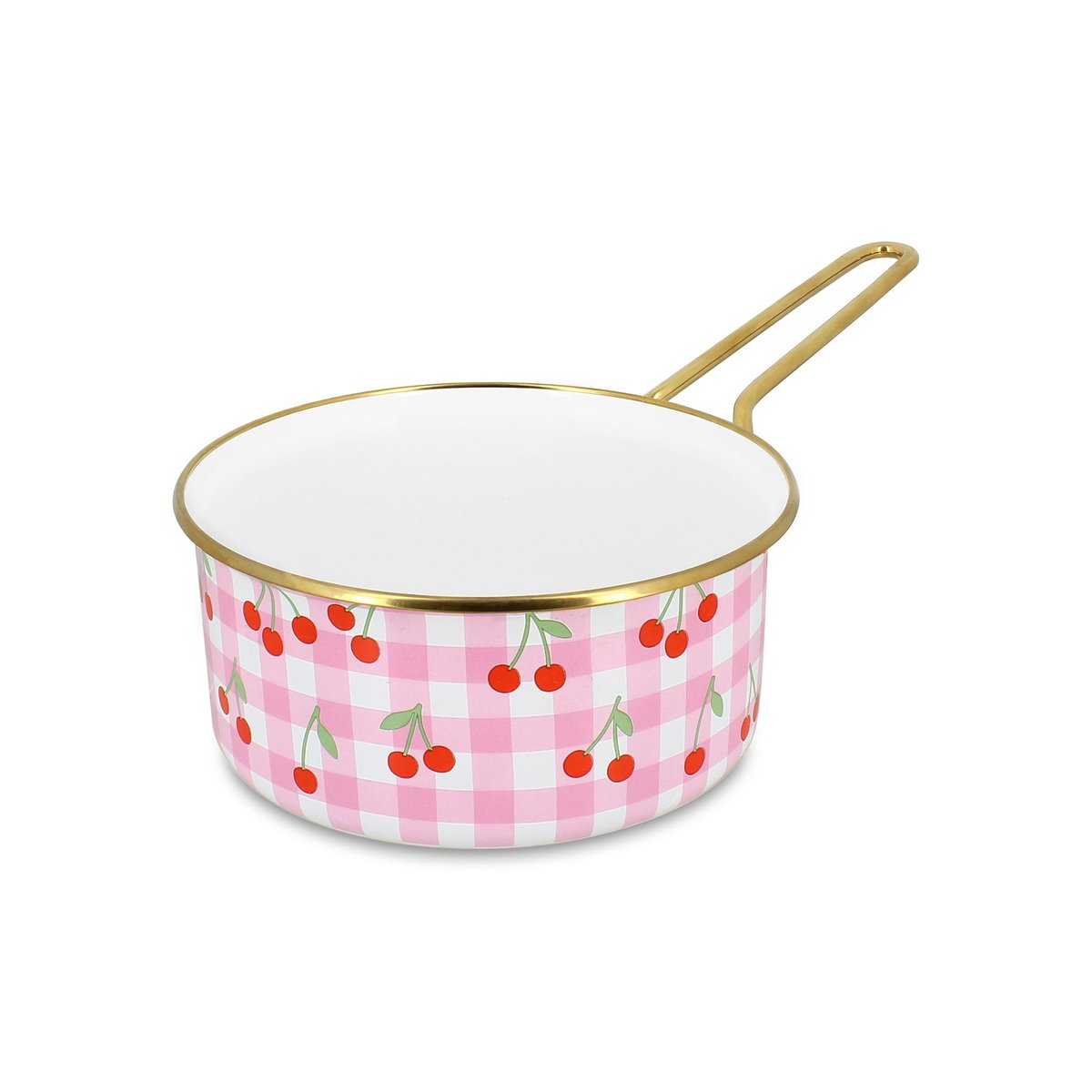 Casserole 18cm en acier émaillé, VICHY CERISE rose, MENASTYL