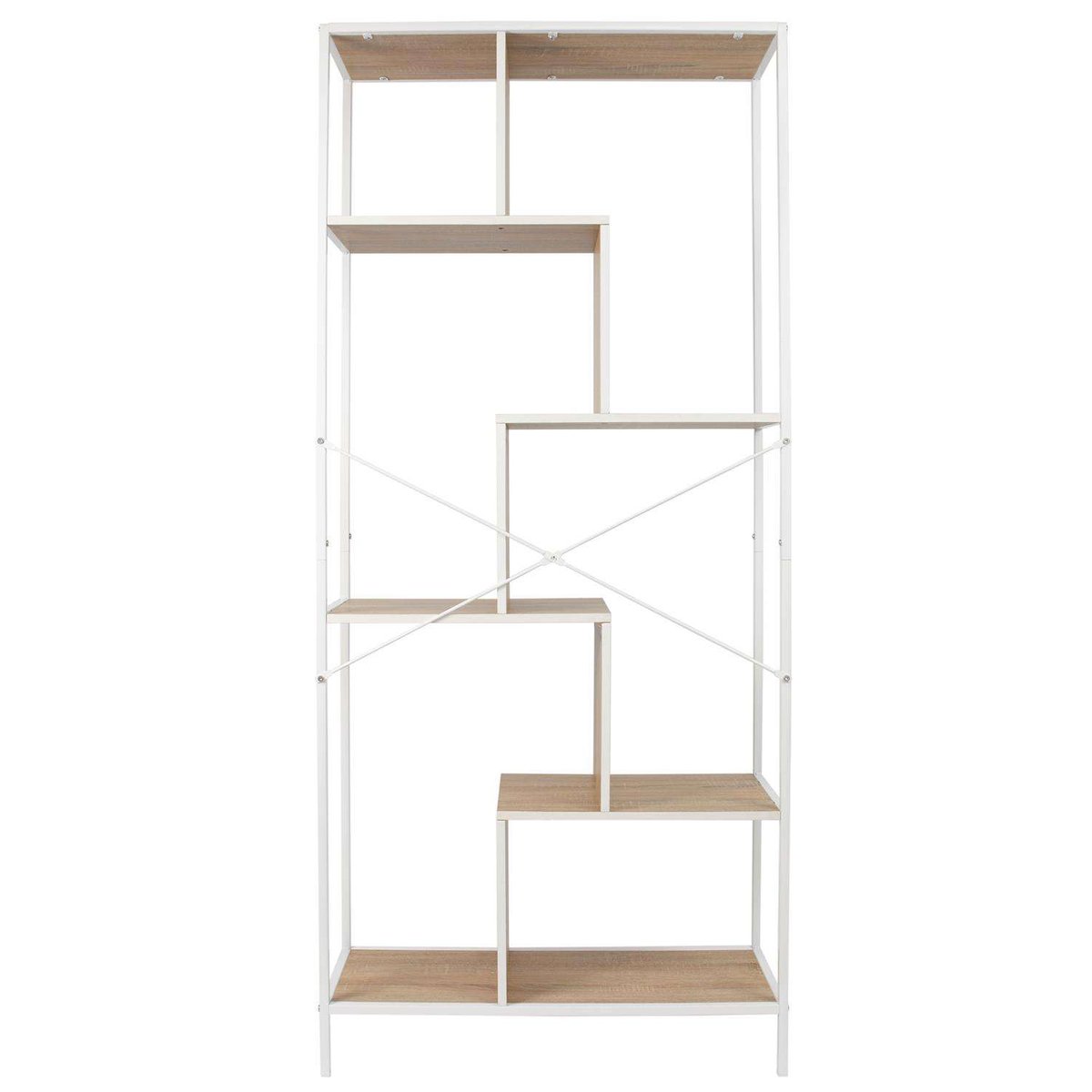 Etagère 5 niveaux design industriel en bois et métal EDISON blanc, THE HOME DECO FACTORY