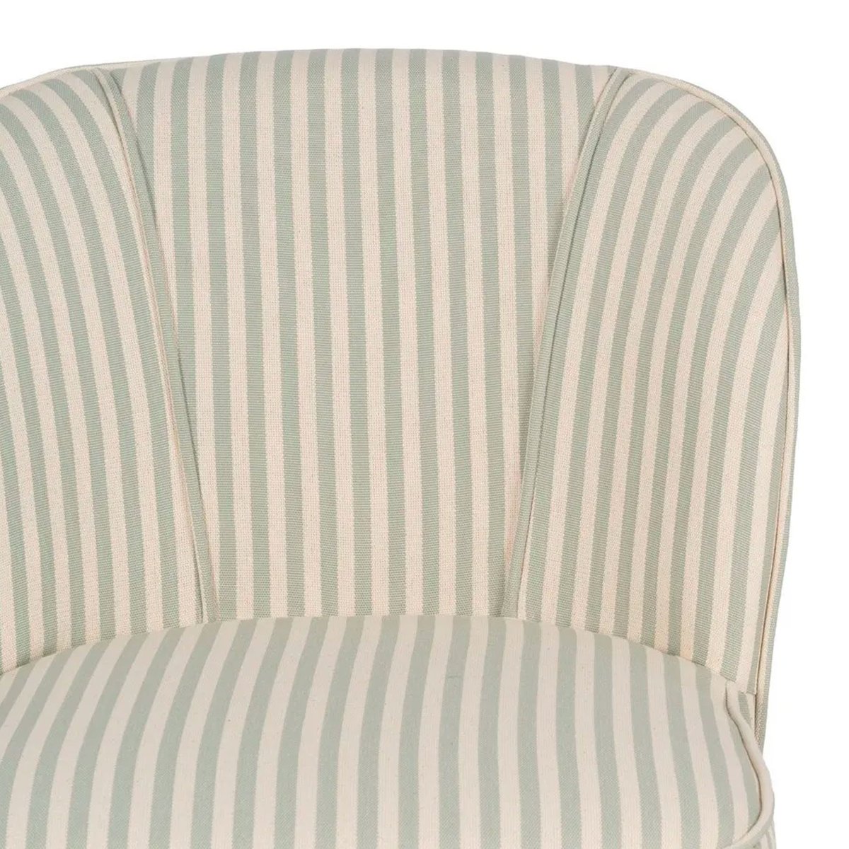 Fauteuil crapaud beige rayures vertes 54x64x73cm vert, WADIGA