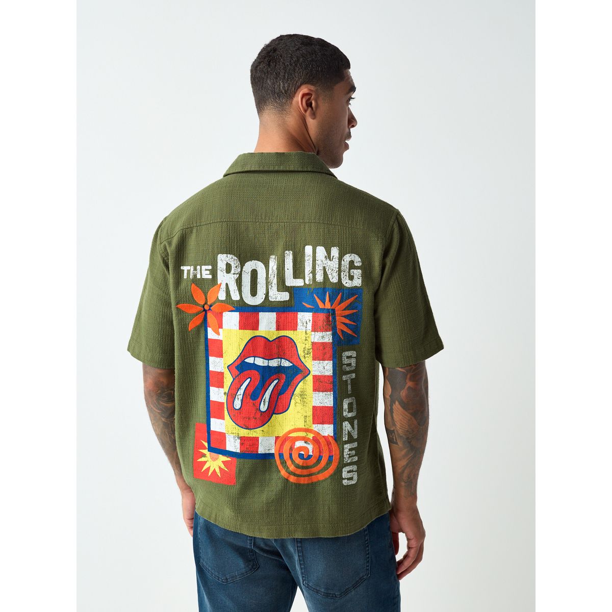 Chemise rolling stones à manches courtes gris, NEXT