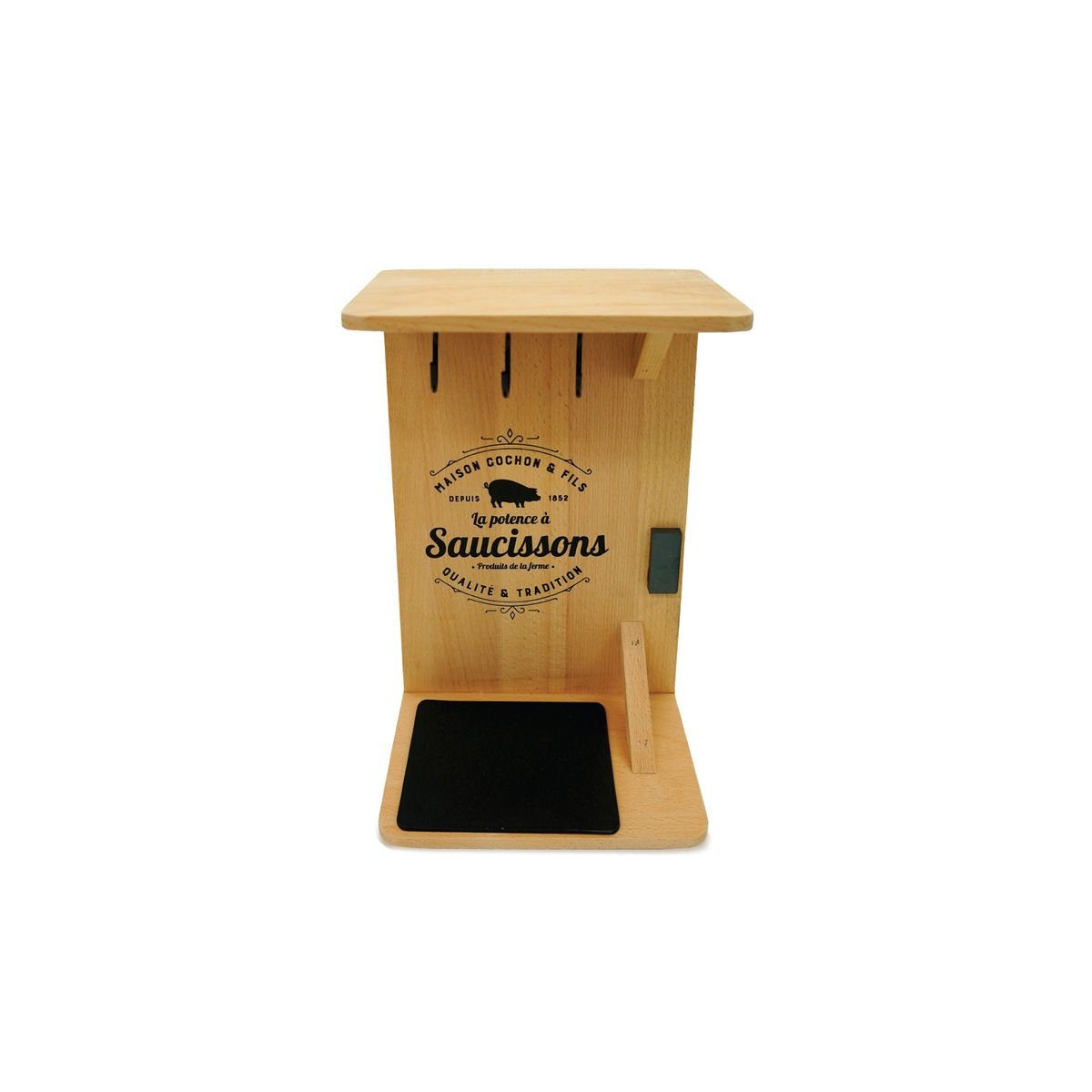 Support pour saucisson sec avec crochets bois brun, FACKELMANN