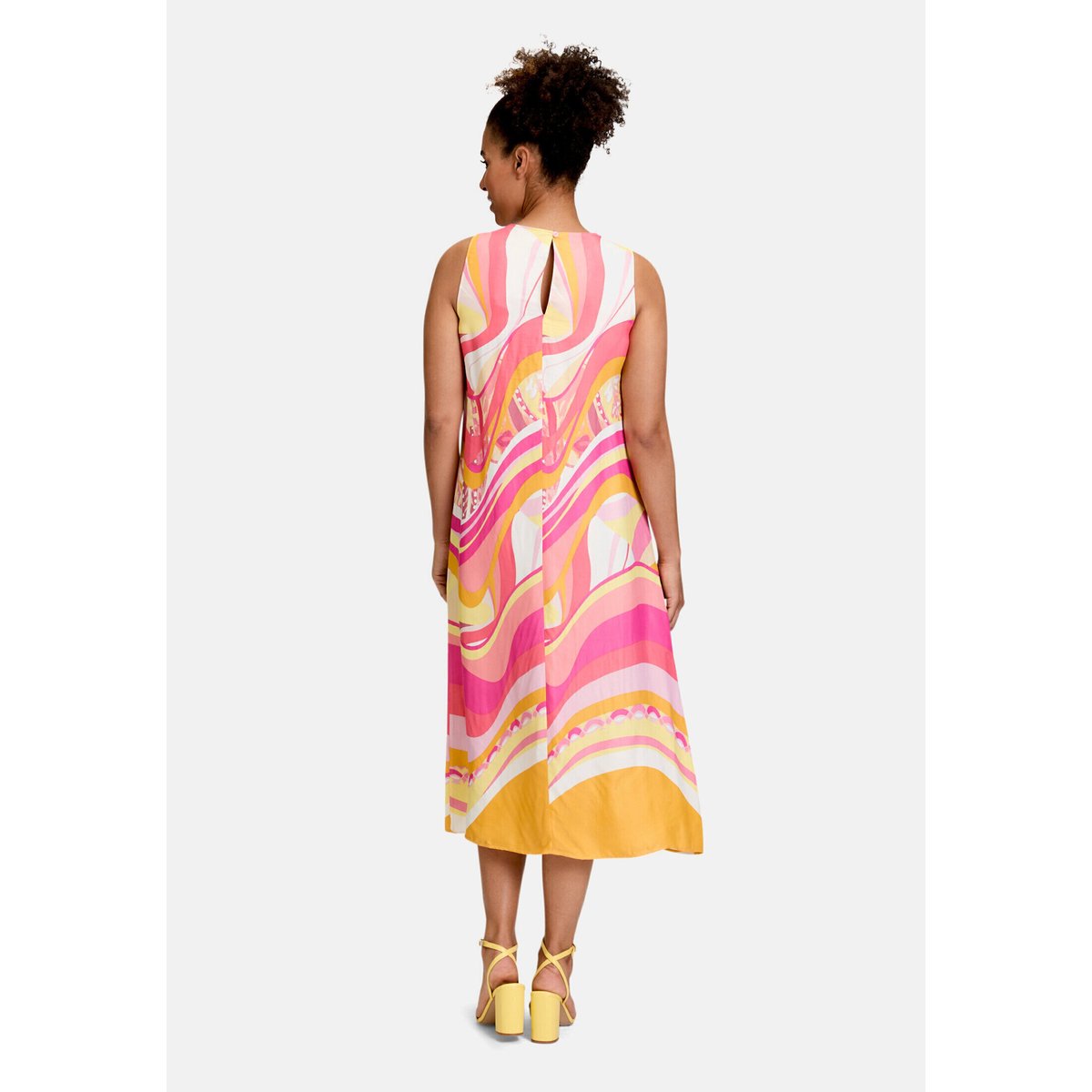 Robe d'été à encolure ronde rosé/yellow, BETTY BARCLAY