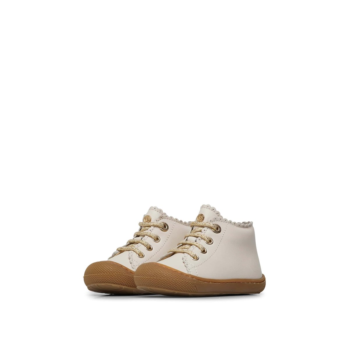 Chaussures premiers pas en cuir COTTINS blanc-platine, NATURINO