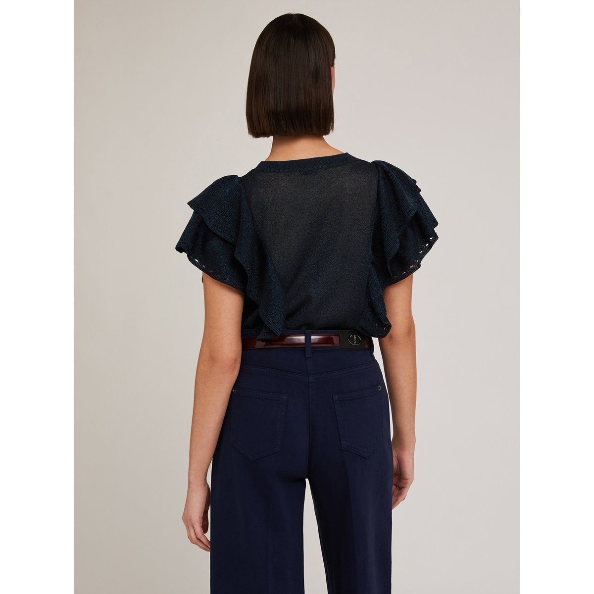 Chemise à volants bleu, MOTIVI