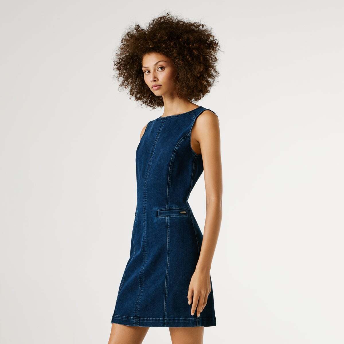 Robe Courte Coupe Regular En Denim nuit défoncée, PEPE JEANS
