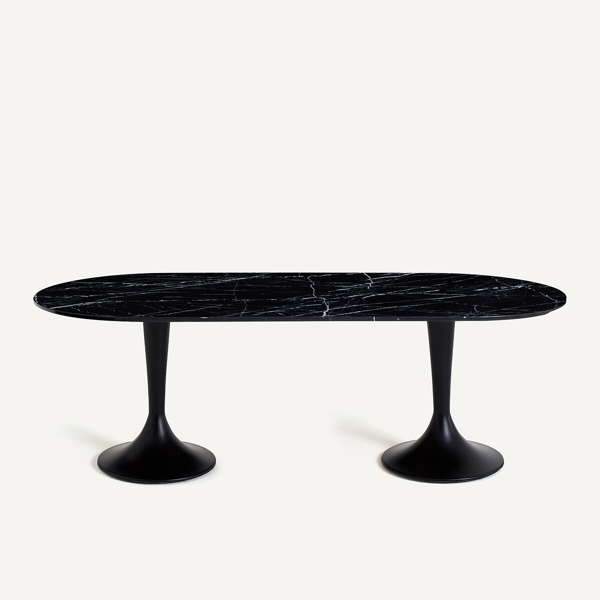 Plateau de table ovale en marbre, longueur 220 cm, 8 couverts, OVALO marbre noir, AM.PM