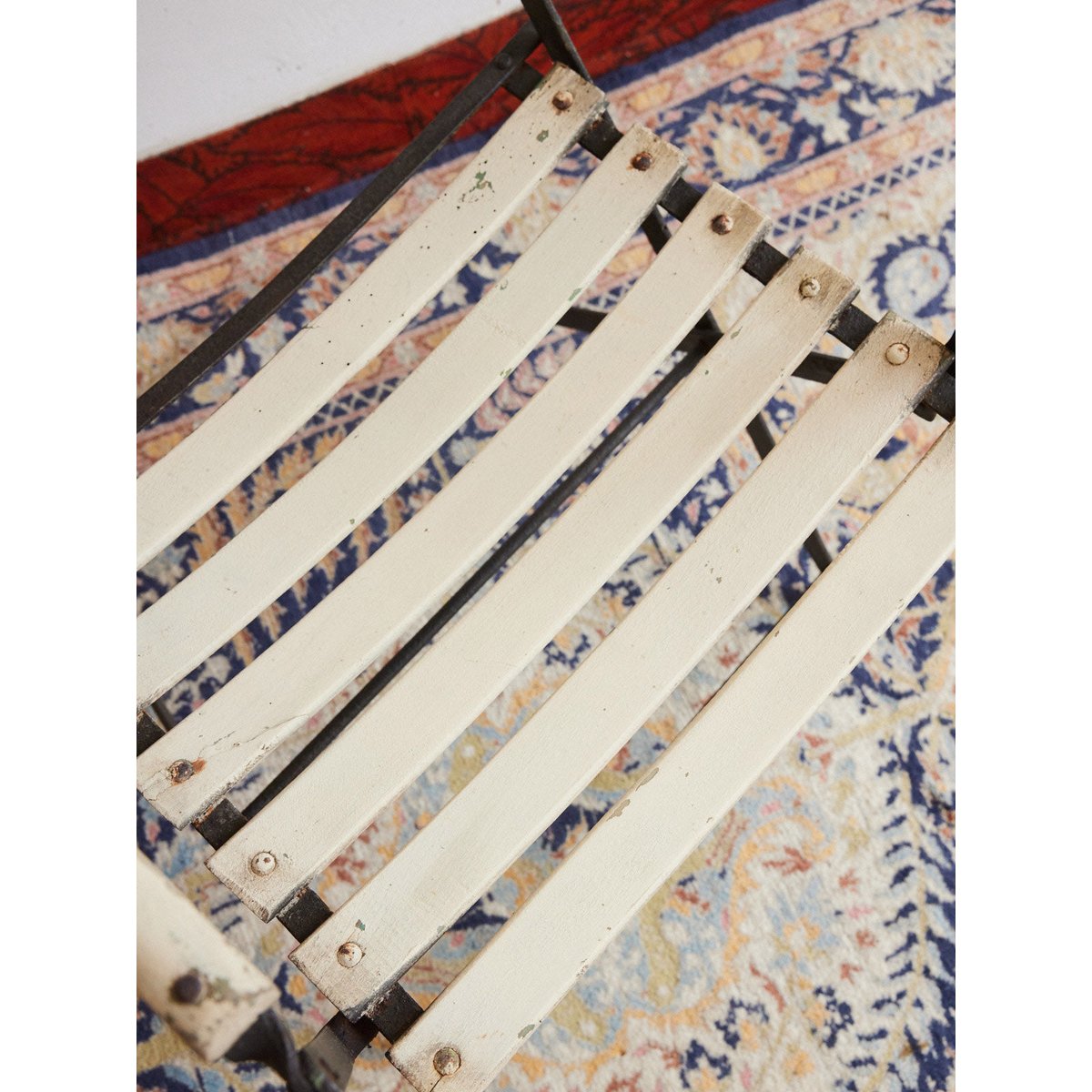 Fauteuil de jardin pliant en bois Ernest N°1625 - Bon état blanc, DEBONGOUT