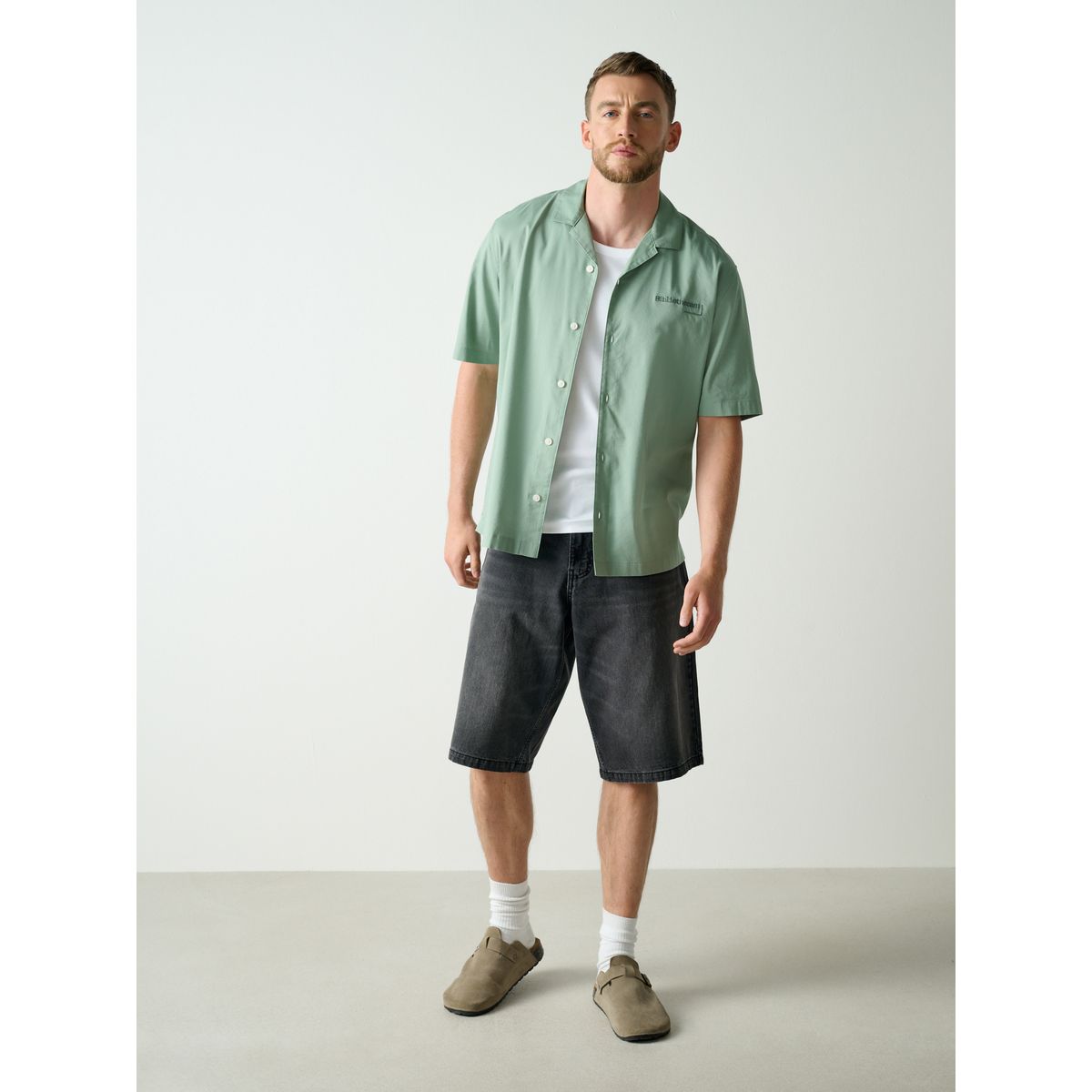 Chemise manches courtes imprimé dos bleu, NEXT