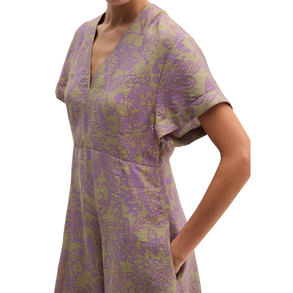 Robe crinkle shaped en mélange de viscose imprimée rose, MARC O'POLO