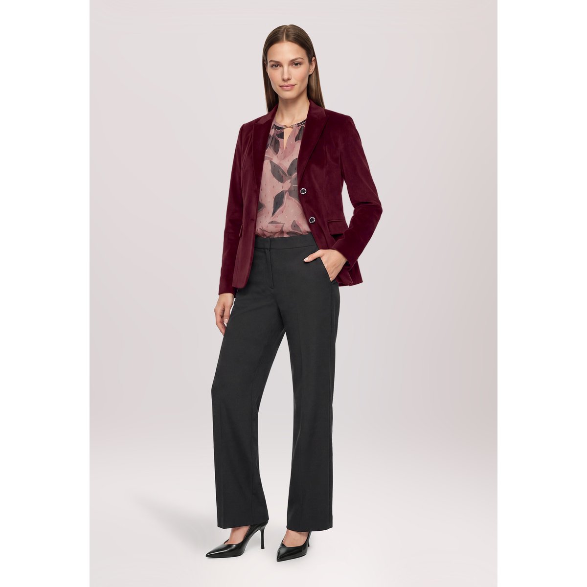 Blazer court à manches longues maroon banner, BETTY BARCLAY