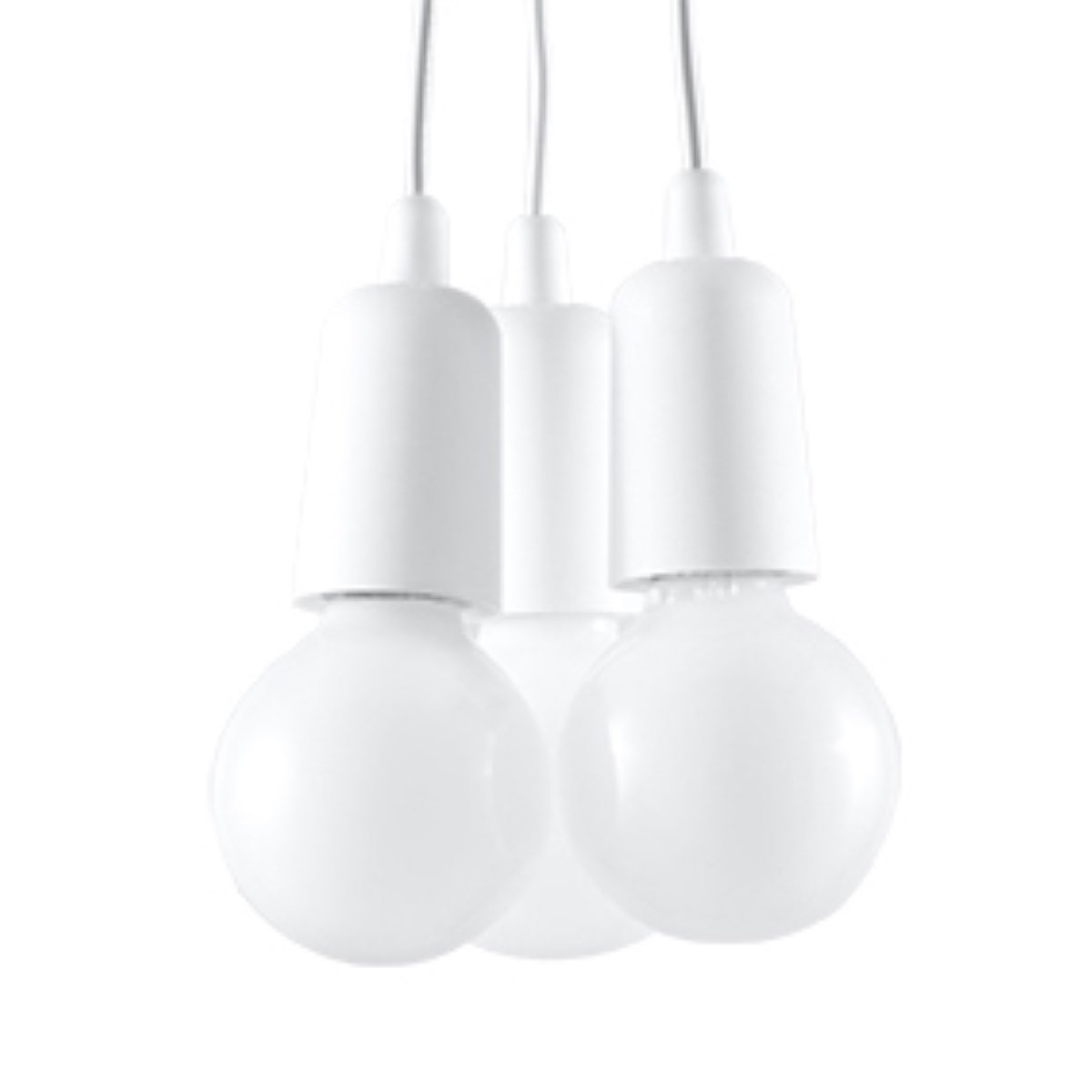Suspension PVC Blanc E27 3 Diego blanc, EDEN