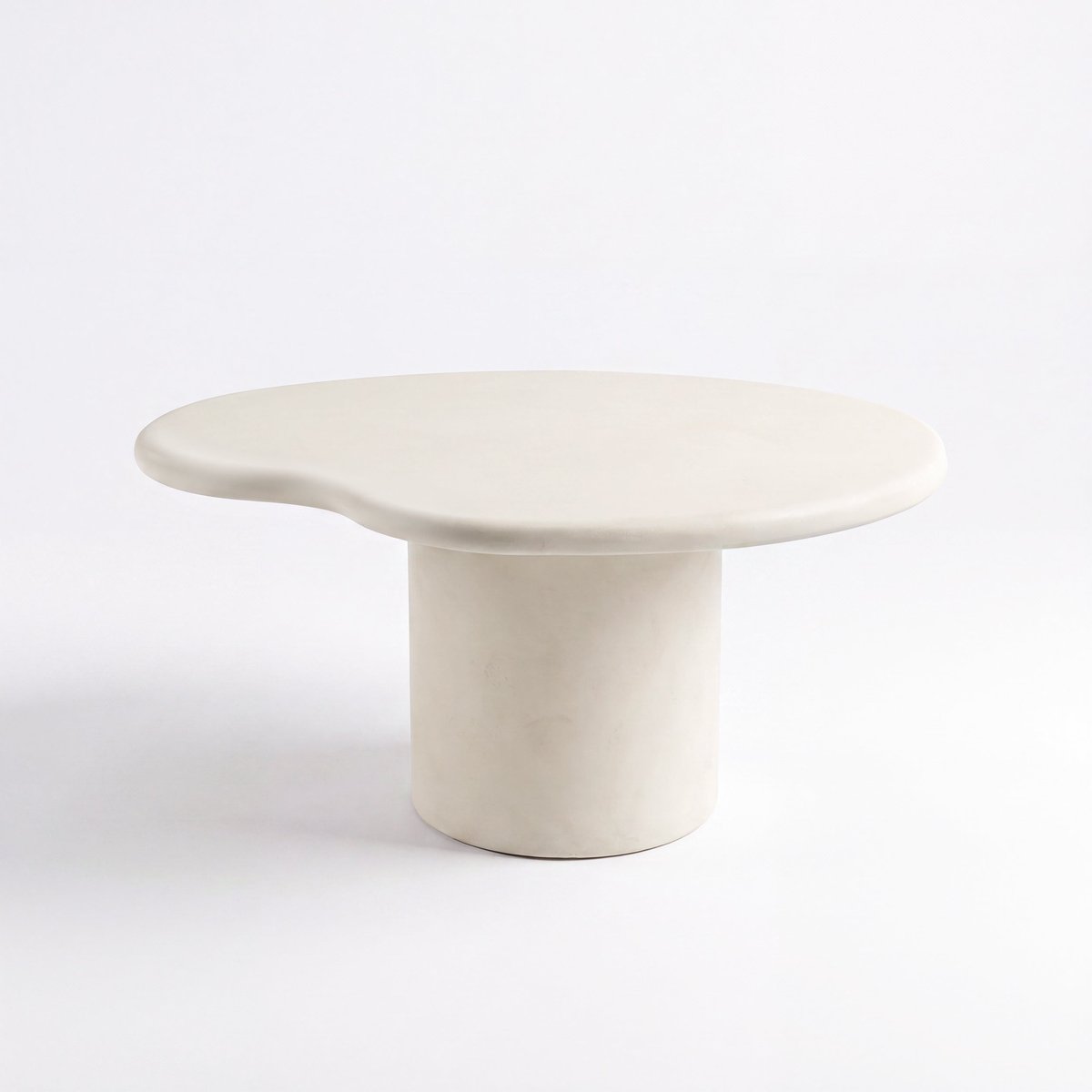 Table basse organique en fibre d'argile effet béton 87 cm - ANAFI ecru, MAISON PAVANE