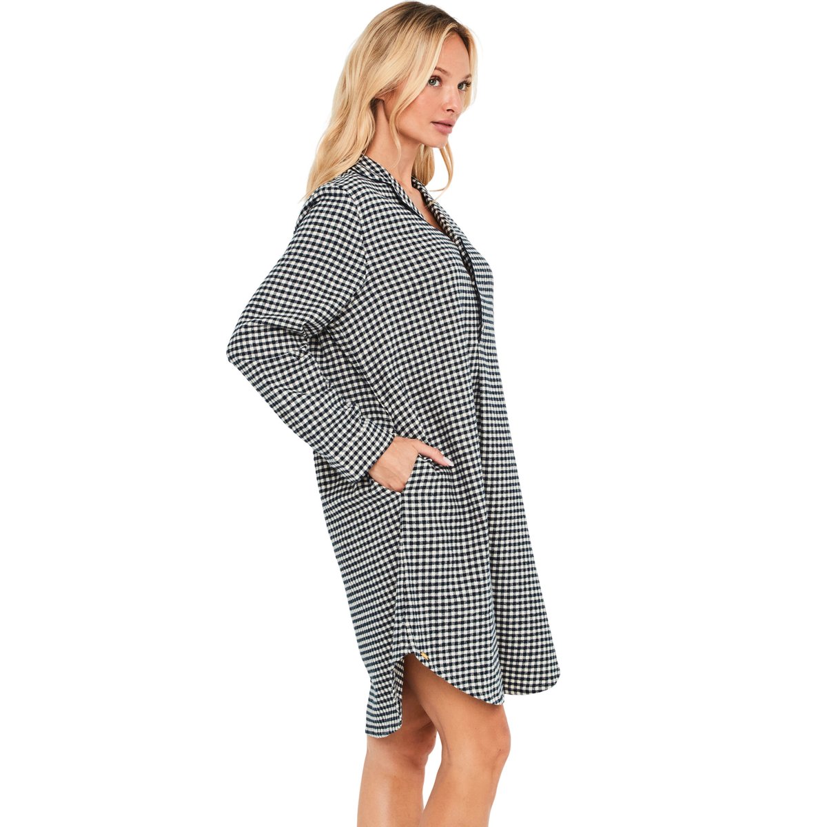 Chemise de nuit manches longues French Twin bleu, SELMARK