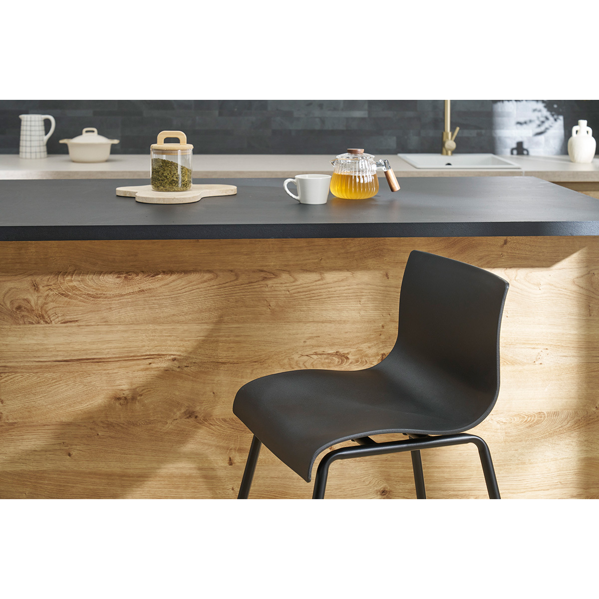 Tabourets de bar design noir 65 cm (lot de 2) ONA noir, MILIBOO