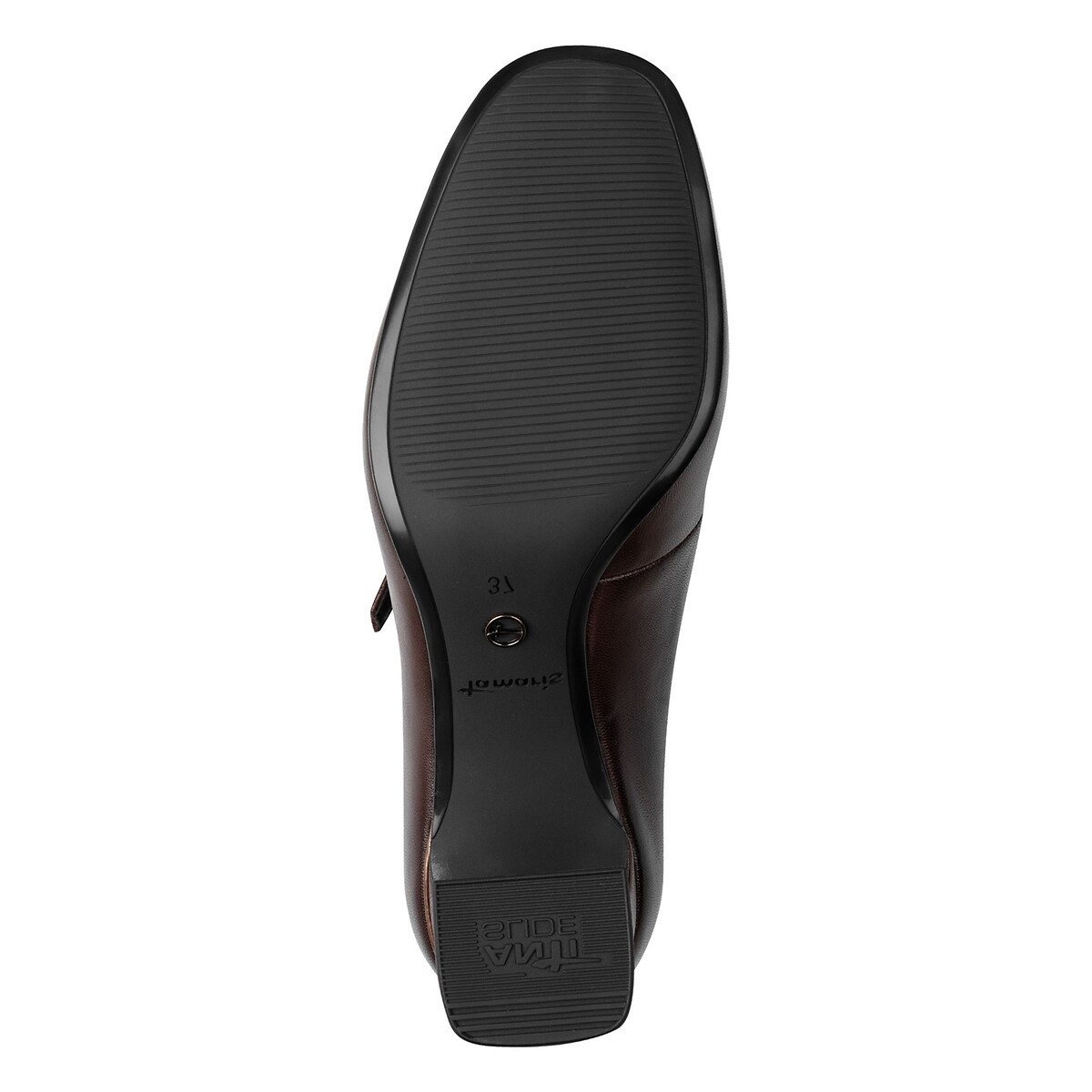 Riemchenpumps aus Leder, Absatz braun, TAMARIS