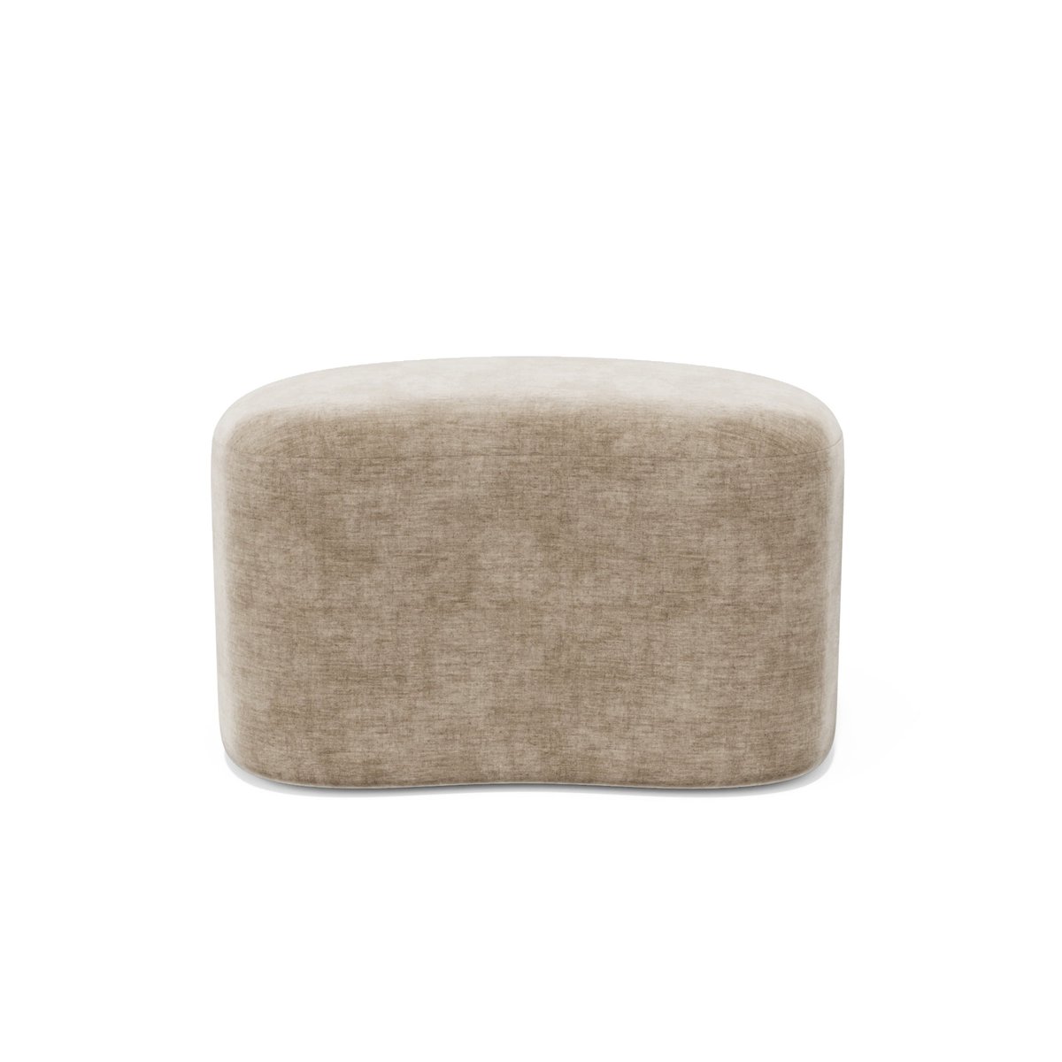 Pouf 60cm en velours DUNE taupe, SIA HOME