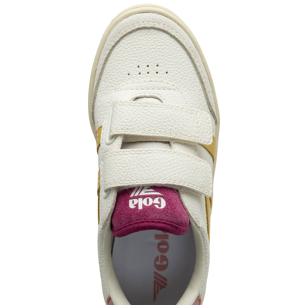 Baskets Falcon Strap blanc/jaune, GOLA