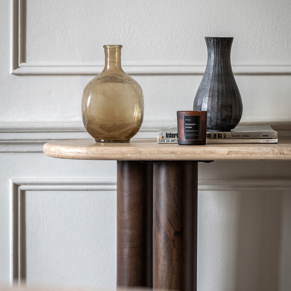 Trenton Travertine Console Table travertine, SO'HOME