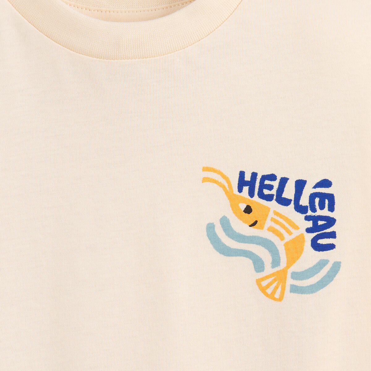2er-Set T-Shirts mit Rundhalsausschnitt, kurzen Ärmeln, bedruckt ecru + blau, LA REDOUTE COLLECTIONS