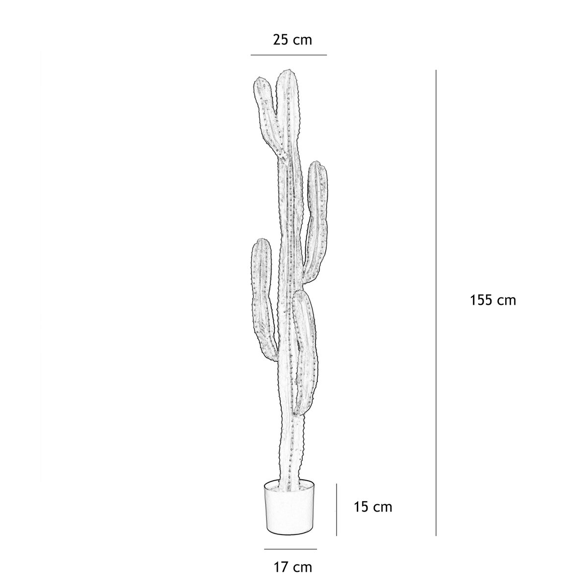 Cactus artificiel grande taille 155cm vert, LIGNE DECO