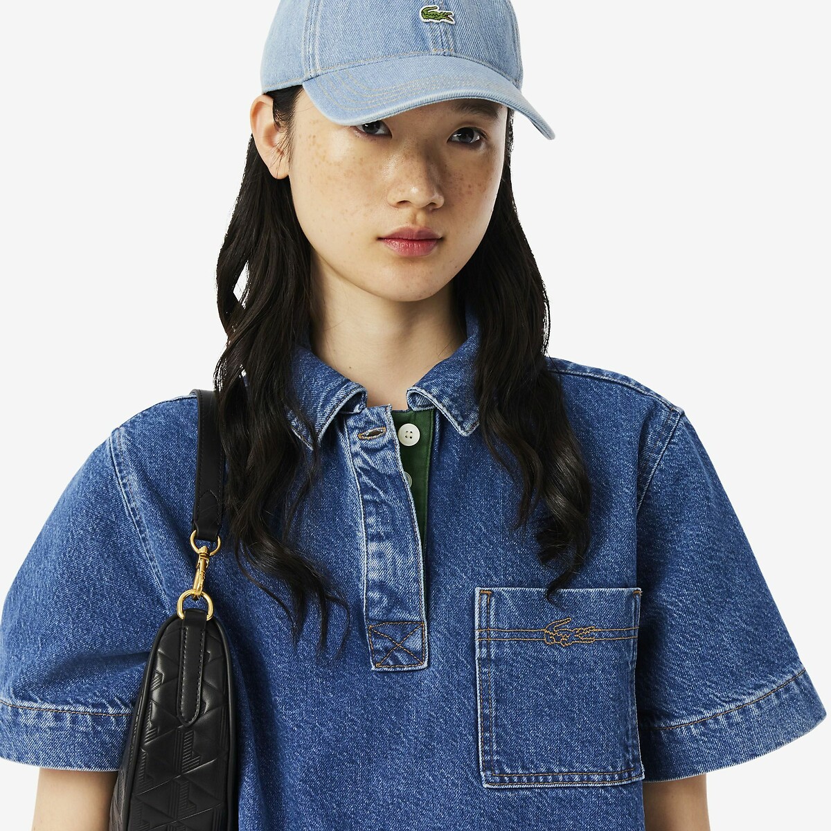 Denim Mini Dress blue denim, LACOSTE