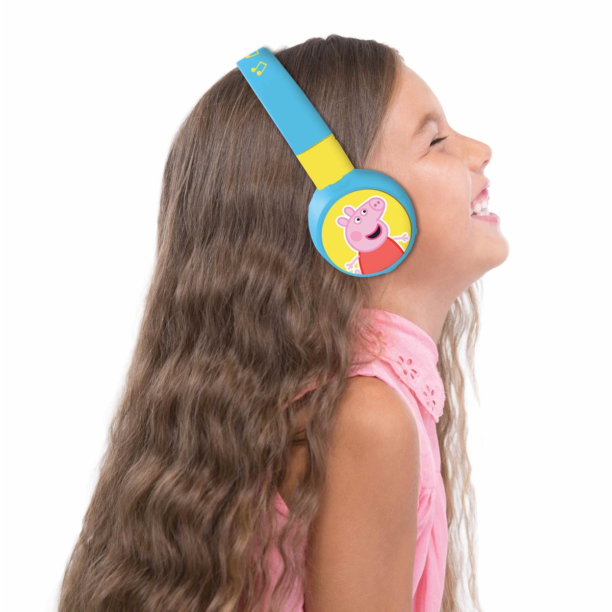 Casque 2 en 1 Peppa Pig Bluetooth et Filaire confortable et pliable avec limitation de son bleu, LEXIBOOK