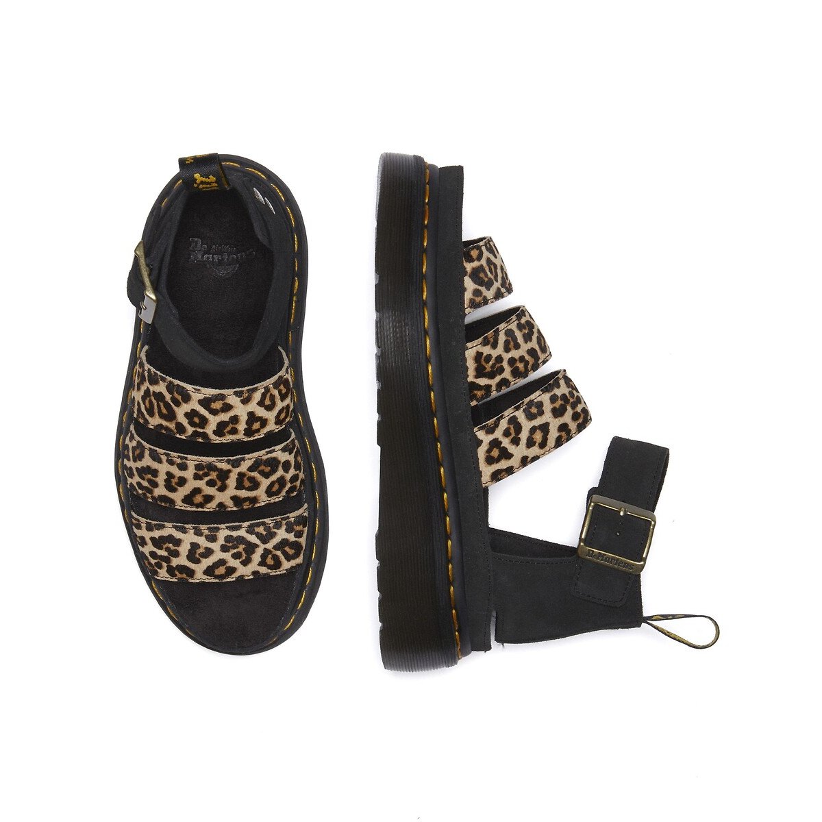Clarissa II Quad Leather Platform Sandals leopard print/black, DR. MARTENS