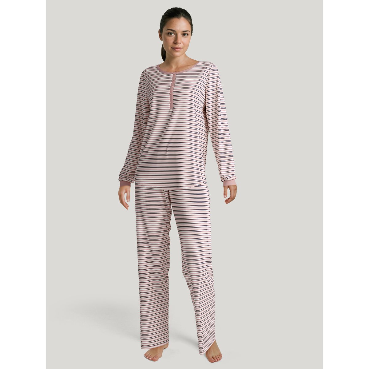 Pyjama manches longues Coton NIGHTWEAR XTRA rose bud, CALIDA