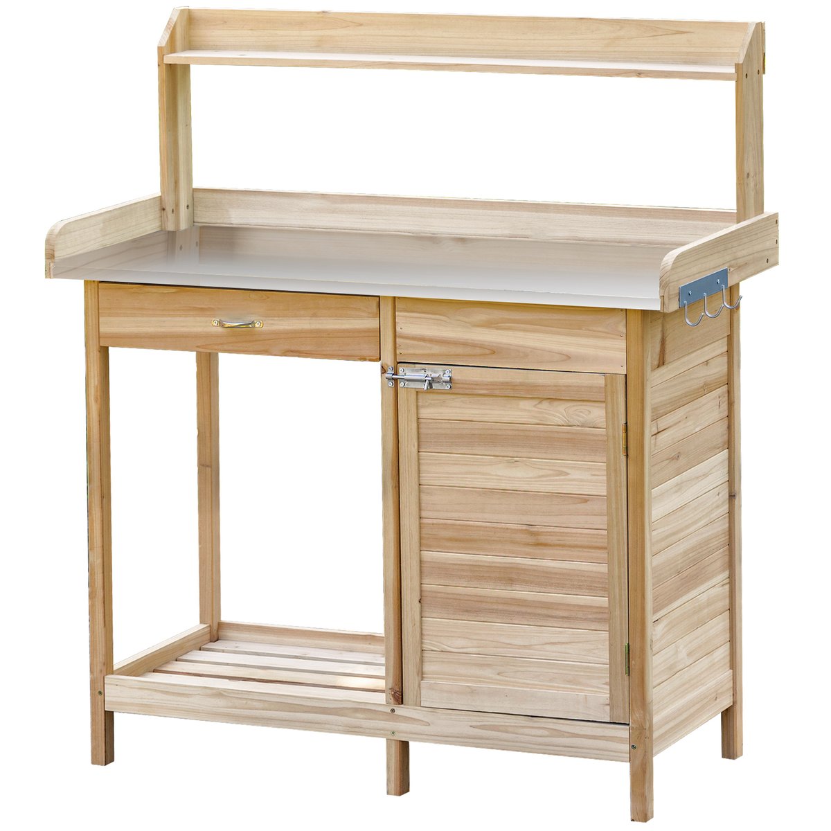 Table de rempotage Bois de sapin Bois naturel bois naturel, OUTSUNNY