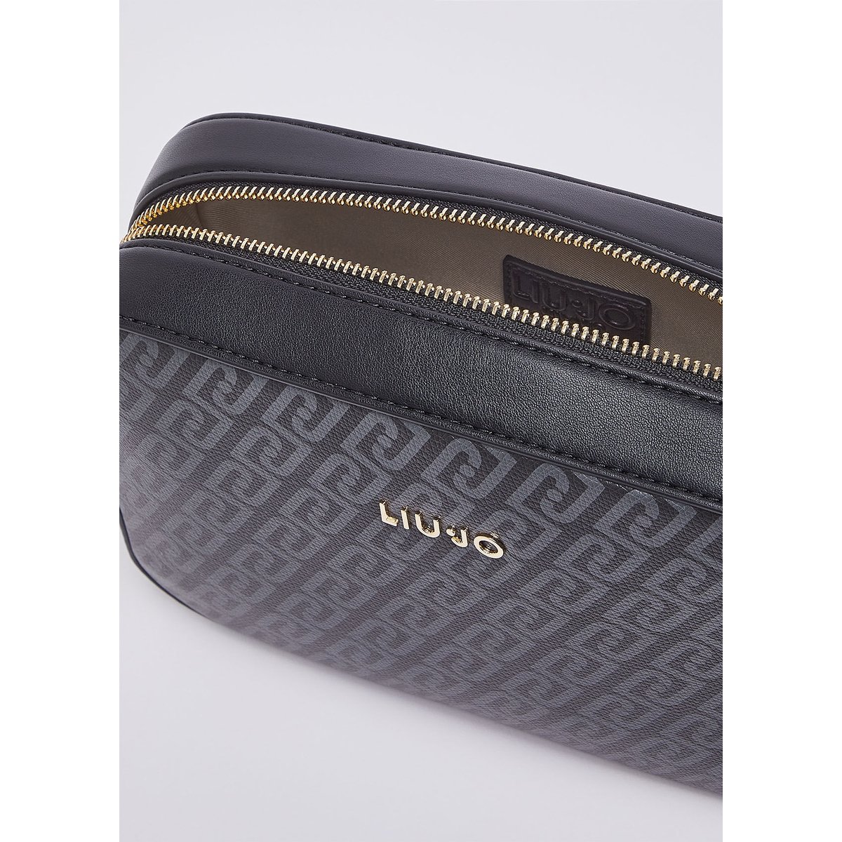 Sac bandoulière moyen monogramme noir, LIU JO