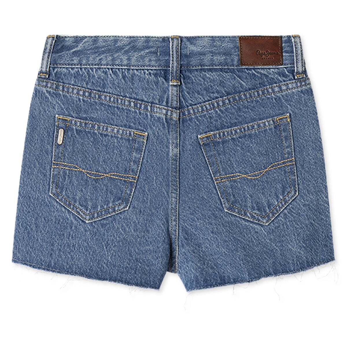 Short En Denim Coupe Décontractée medium blue rigid denim, PEPE JEANS