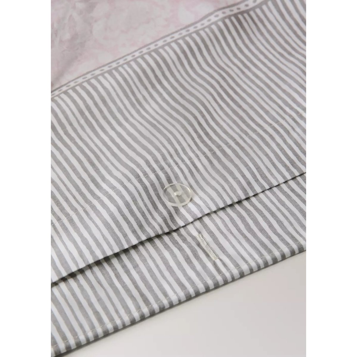 Housse de couette en coton avec bordure florale Lit 90 cm rose pastel, MANGO HOME