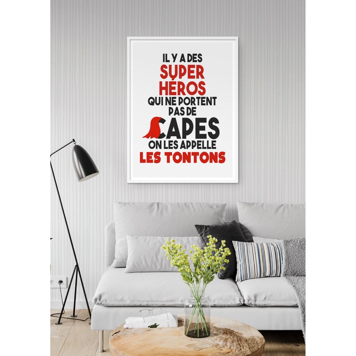 Affiche 'Tontons Super Héros' blanc, L'AFFICHERIE
