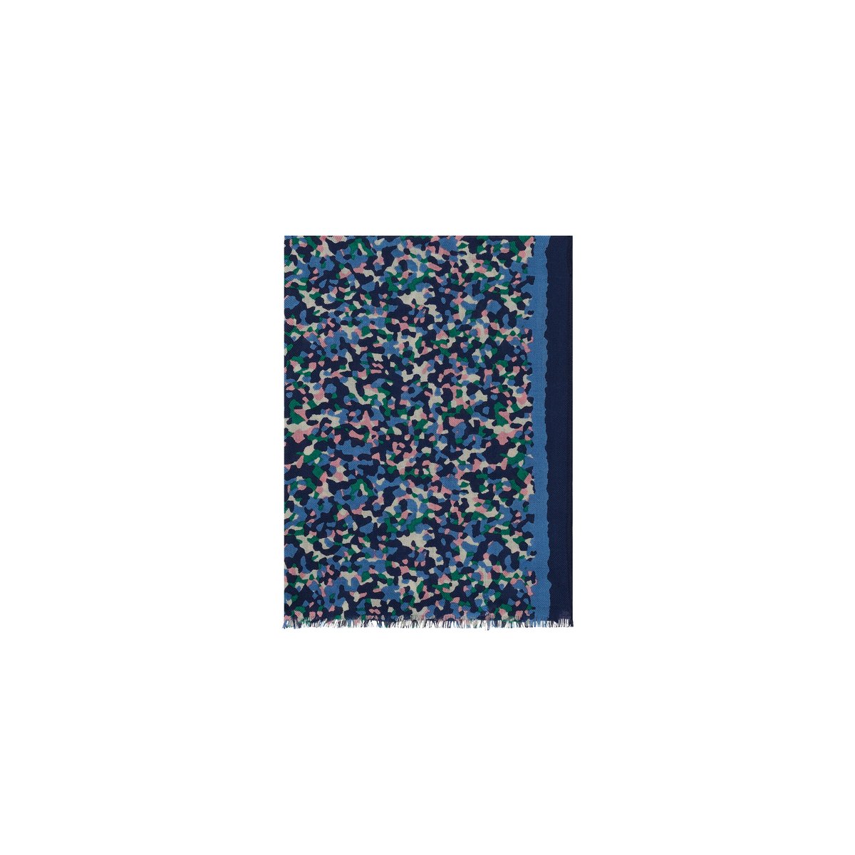 Foulard en laine LIOZACA bleu marine, CAROLL
