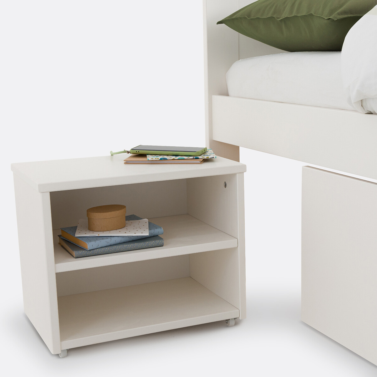 Bed met lattenbodem, lades en nachtkastjes, Konni wit, LA REDOUTE INTERIEURS