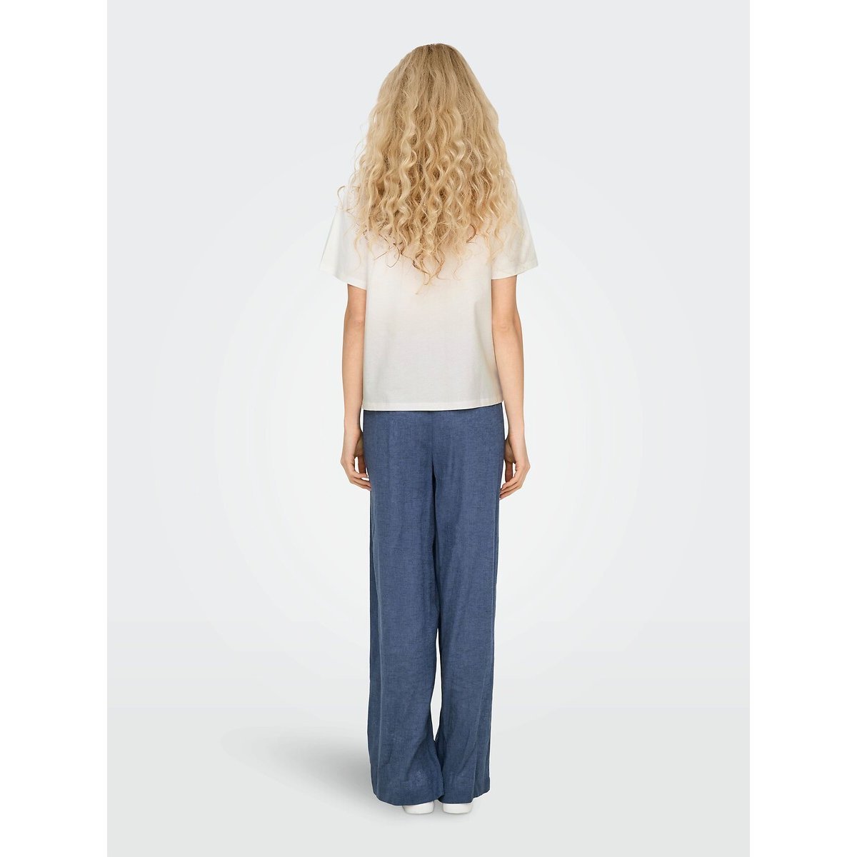 T-shirt met ronde hals en korte mouwen wit, JDY
