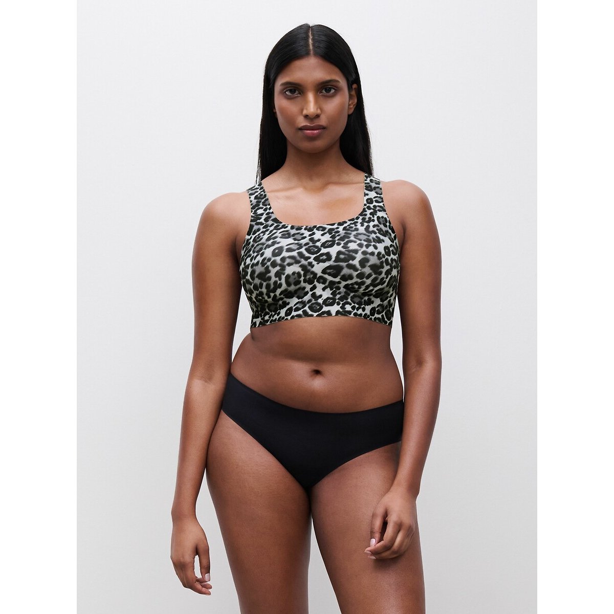 Soft Stretch Non-Underwired Bra grey leopard, CHANTELLE